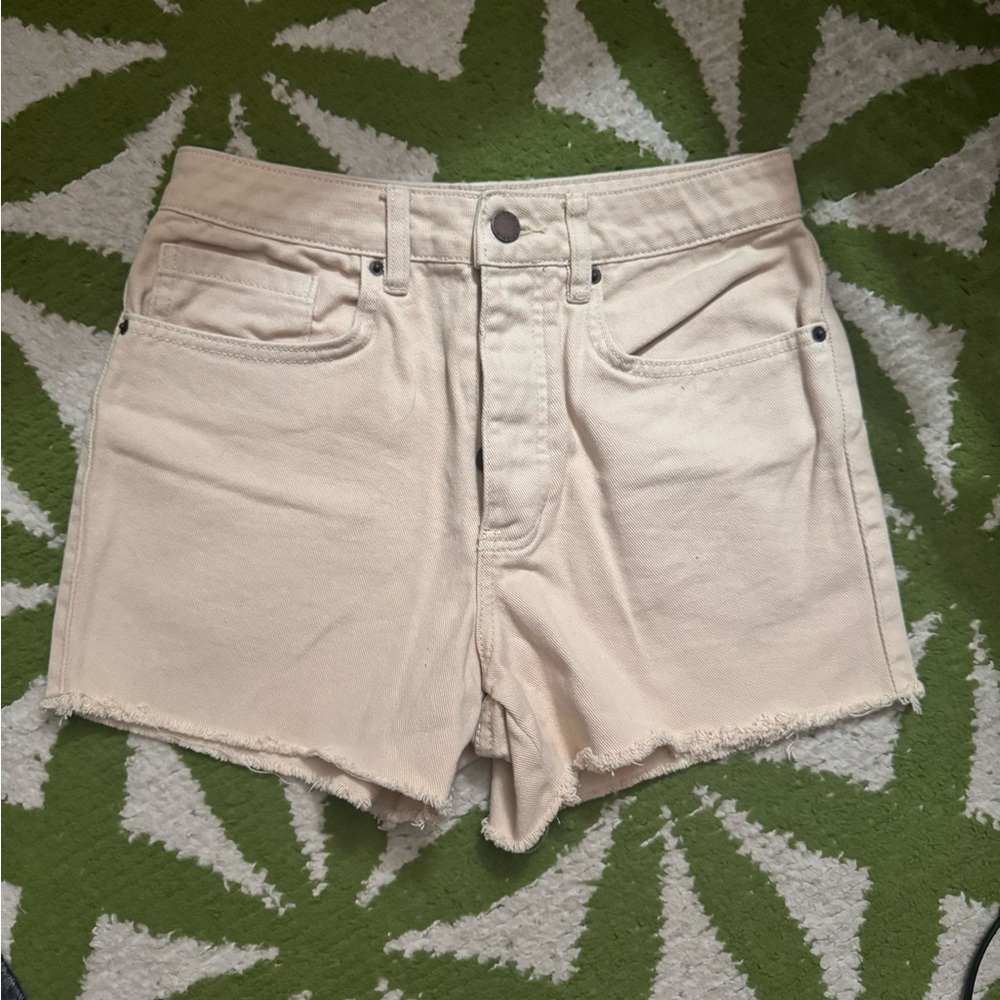O'Neill Cream Jean Shorts Raw Hem